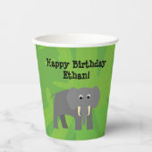 Safari thema verjaardag - olifant papier beker (Voorkant)