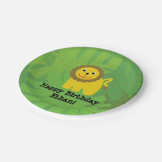 Safari thema verjaardag papieren bordje (Gekanteld)