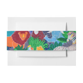 Safari Thema Verjaardag Regenboog Kleurrijke Parti Uitnodigingen Wikkel