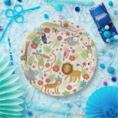 Safari thema verjaardag, Schattige Oerwoud Safari  Papieren Bordje (Feest)