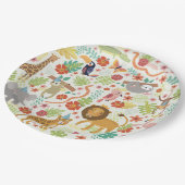 Safari thema verjaardag, Schattige Oerwoud Safari  Papieren Bordje (Gekanteld)