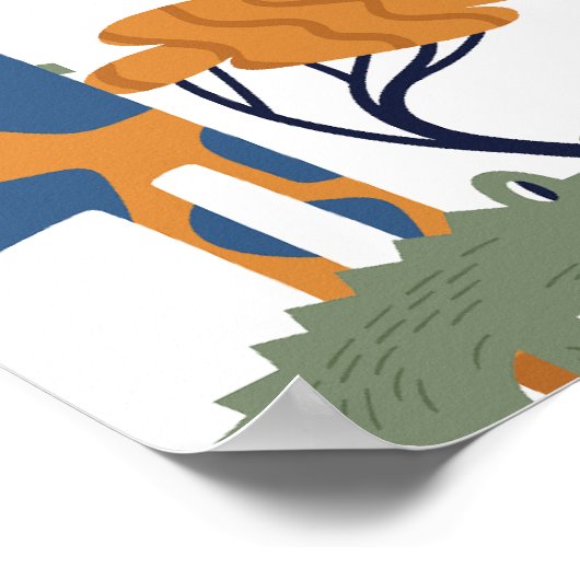 Safari Thema Verjaardagsgunstteken Poster (Hoek)