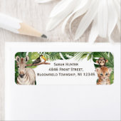 Safari thema Wild Een 1e verjaardag retour label (Insitu)