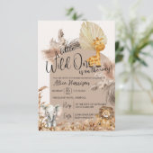 Safari Thema Wild Een Baby shower Uitnodiging (Staand voorkant)