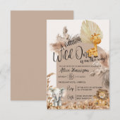 Safari Thema Wild Een Baby shower Uitnodiging (Voorkant / Achterkant)