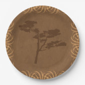 Safari Theme Acacia met Tall Grass Border Papieren Bordje (Voorkant)