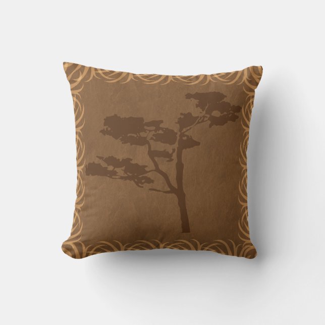 Safari Theme Acacia Tree Silhouette Kussen (Voorkant)