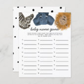 Safari Theme Baby Name Shower Game (Voorkant / Achterkant)