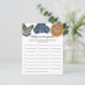 Safari Theme Baby Name Shower Game (Staand voorkant)