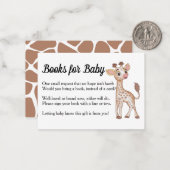 Safari Theme Baby shower Book Request Enclosure Notitiekaartje (Voorkant / Achterkant in situ)