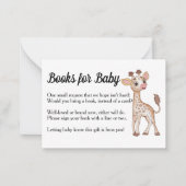 Safari Theme Baby shower Book Request Enclosure Notitiekaartje (Voorkant)