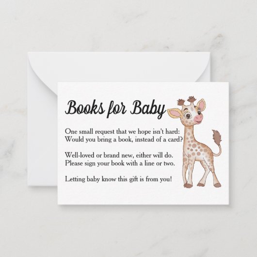 Safari Theme Baby shower Book Request Enclosure Notitiekaartje (Voorkant)