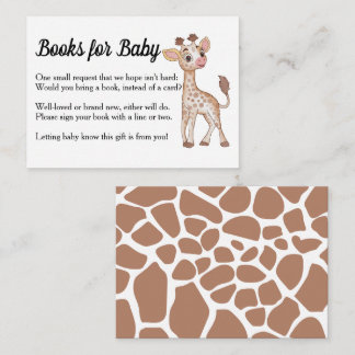 Safari Theme Baby shower Book Request Enclosure Notitiekaartje