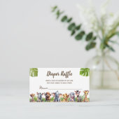 Safari Theme Baby shower Diaper Raffle Ticket Informatiekaartje (Staand voorkant)