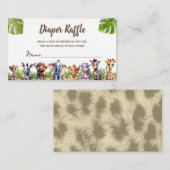 Safari Theme Baby shower Diaper Raffle Ticket Informatiekaartje (Voorkant / Achterkant)