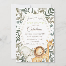Safari Theme Baby Shower Invitation Kaart