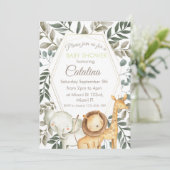 Safari Theme Baby Shower Invitation Kaart (Staand voorkant)