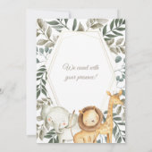 Safari Theme Baby Shower Invitation Kaart (Achterkant)