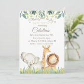 Safari Theme Baby Shower Invitation Kaart (Staand voorkant)