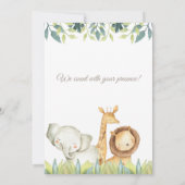 Safari Theme Baby Shower Invitation Kaart (Achterkant)