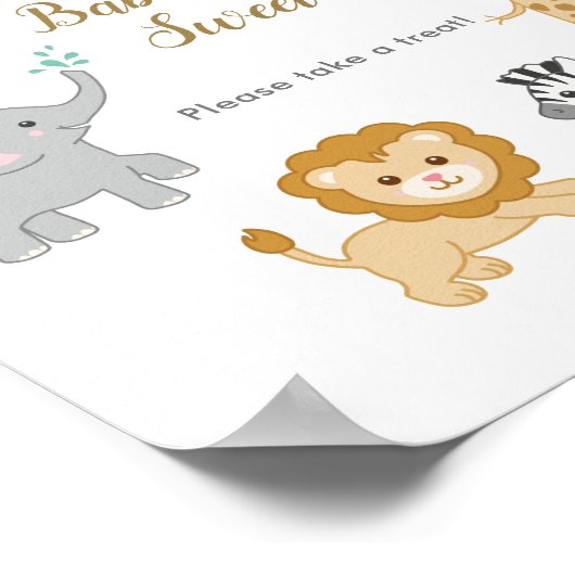 Safari Theme Baby shower Neem een verdrag Poster (Hoek)