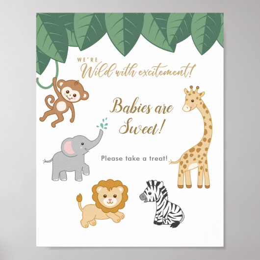 Safari Theme Baby shower Neem een verdrag Poster (Voorkant)