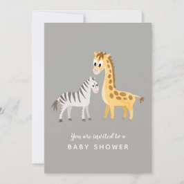 Safari Theme Baby shower Zebra en Giraffe Kaart
