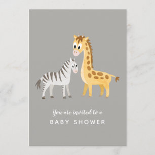 Safari Theme Baby shower Zebra en Giraffe Kaart
