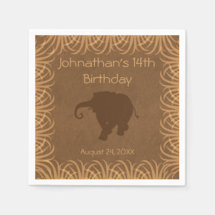Safari Theme Elephant gepersonaliseerd Servet