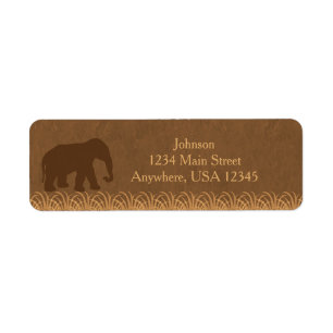Safari Theme   Elephant Silhouette   Gepersonalise Etiket