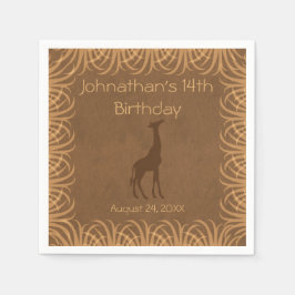 Safari Theme Giraffe Gepersonaliseerd Servet