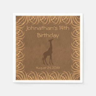 Safari Theme Giraffe Gepersonaliseerd Servet