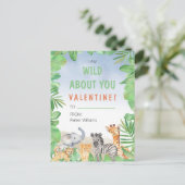 Safari Theme Ik ben gek op jullie Valentijnsdag Briefkaart (Staand voorkant)