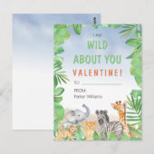 Safari Theme Ik ben gek op jullie Valentijnsdag Briefkaart (Voorkant / Achterkant)