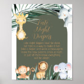 Safari Theme Late Night Diaper Gezegden Poster (Voorkant)