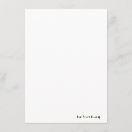 Safari Theme Menu Kaart (Achterkant)