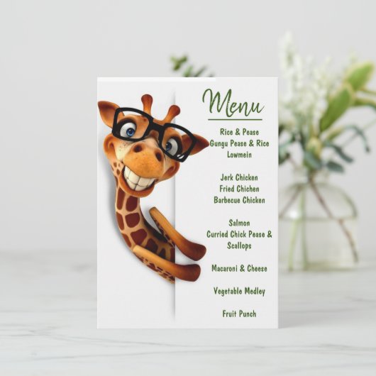 Safari Theme Menu Kaart (Staand voorkant)