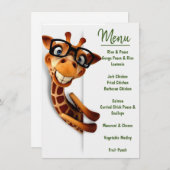 Safari Theme Menu Kaart (Voorkant / Achterkant)