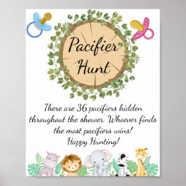Safari Theme Pacifier Hunt Poster