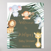 Safari Theme Welcome Sign Baby shower Poster (Voorkant)