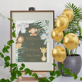Safari Theme Welcome Sign Baby shower Poster