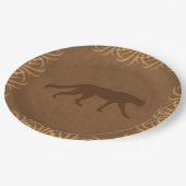 Safari Theme Wilde Kat met Tall Grass Border Papieren Bordje (Gekanteld)