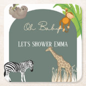 Safari ThMet Baby shower Favor Onderzetters (Voorkant)