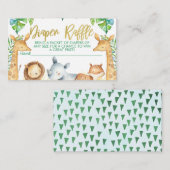 Safari Thormed Diaper Raffle Baby shower Ticket Informatiekaartje (Voorkant / Achterkant)