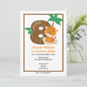 Safari Tiger Achtste verjaardag Kaart (Staand voorkant)