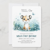 Safari Tiger eerste verjaardagsuitnodiging voor jo Kaart (Voorkant)