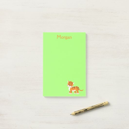 Safari Tiger Post-it® Notes (Op bureau)
