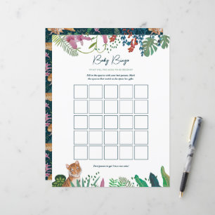 Safari Tijger Bingo Baby Shower Spel