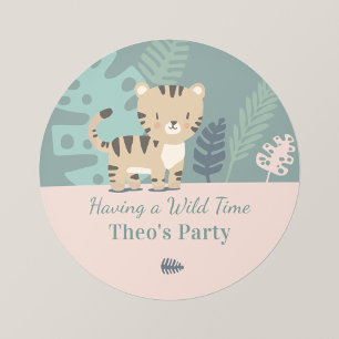 Safari Tijger Kids Feestje Persoonlijke Stickers