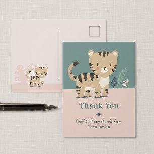 Safari Tijger Verjaardag Bedankt Ansichtkaart Briefkaart